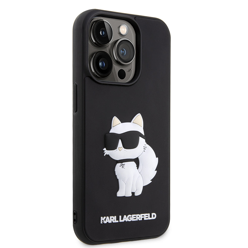 Futrola za Apple iPhone 14 Pro Max, Karl Lagerfeld, 3D Rubber Choupette, Crna