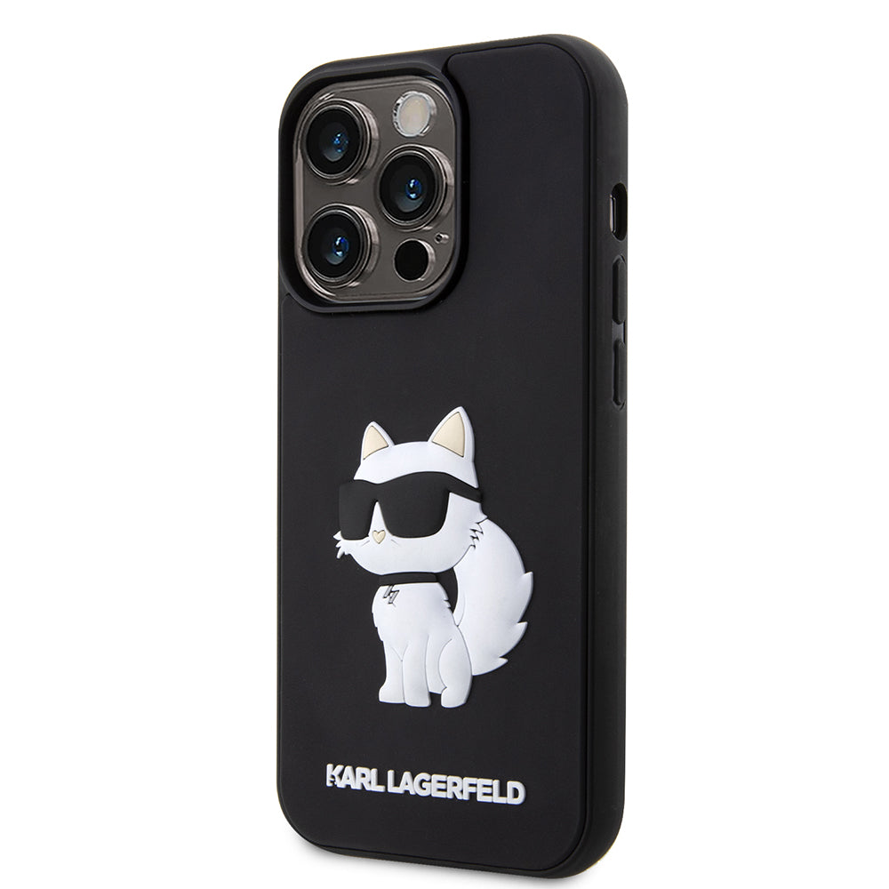 Futrola za Apple iPhone 14 Pro Max, Karl Lagerfeld, 3D Rubber Choupette, Crna