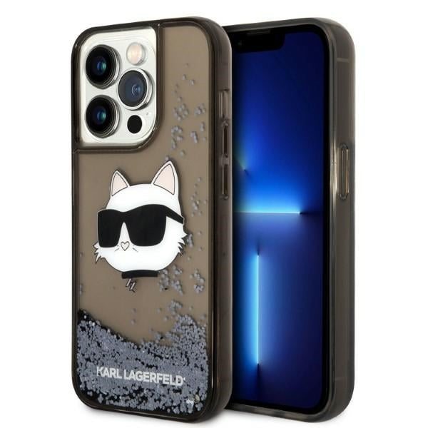 Futrola za Apple iPhone 14 Pro Max, Karl Lagerfeld, Glitter Choupette's Head, Crna