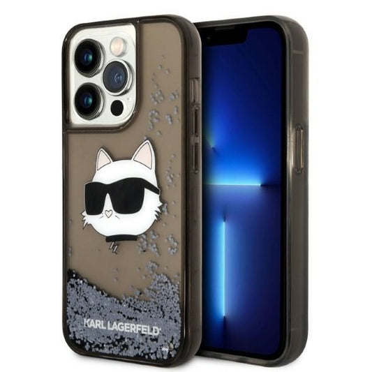 Futrola za Apple iPhone 14 Pro Max, Karl Lagerfeld, Glitter Choupette's Head, Crna