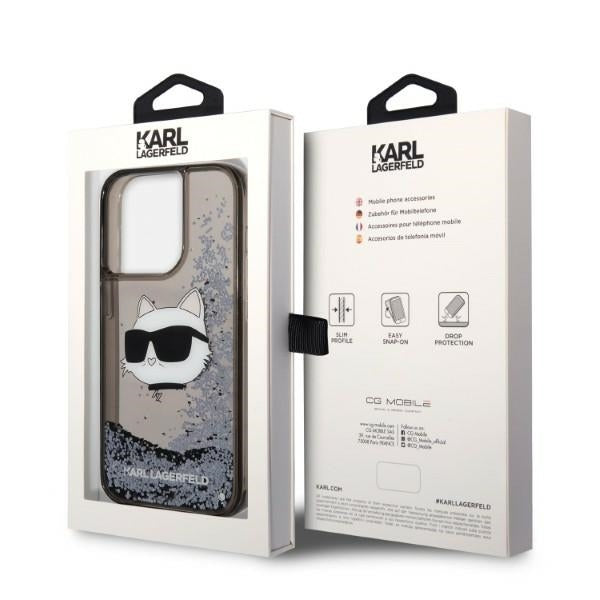 Futrola za Apple iPhone 14 Pro Max, Karl Lagerfeld, Glitter Choupette's Head, Crna