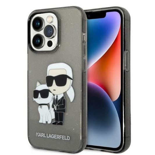 Futrola za Apple iPhone 14 Pro Max, Karl Lagerfeld, Glitter Karl & Choupette, Crna