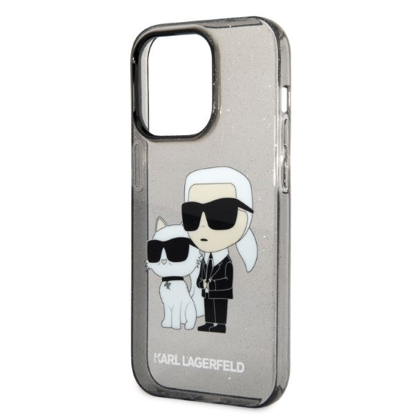 Futrola za Apple iPhone 14 Pro Max, Karl Lagerfeld, Glitter Karl & Choupette, Crna