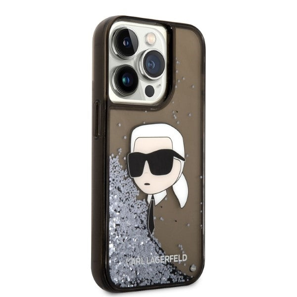 Futrola za Apple iPhone 14 Pro Max, Karl Lagerfeld, Glitter Karl's Head, Crna
