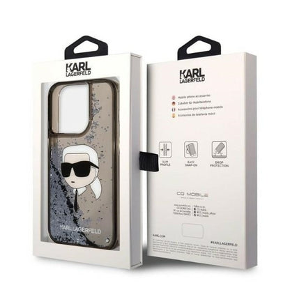 Futrola za Apple iPhone 14 Pro Max, Karl Lagerfeld, Glitter Karl's Head, Crna