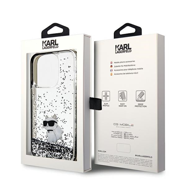 Futrola za Apple iPhone 14 Pro Max, Karl Lagerfeld, Liquid Glitter Choupette, Prozirna