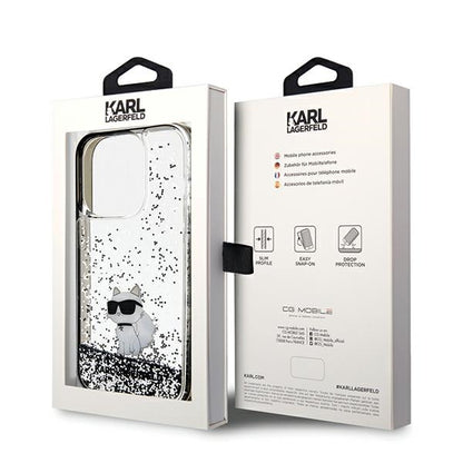 Futrola za Apple iPhone 14 Pro Max, Karl Lagerfeld, Liquid Glitter Choupette, Prozirna