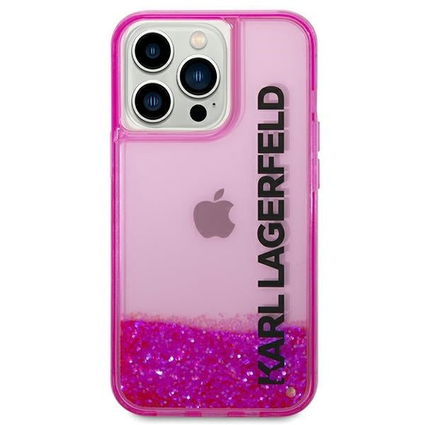 Futrola za Apple iPhone 14 Pro Max, Karl Lagerfeld, Liquid Glitter KL Logo, Roza