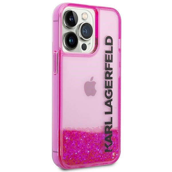 Futrola za Apple iPhone 14 Pro Max, Karl Lagerfeld, Liquid Glitter KL Logo, Roza