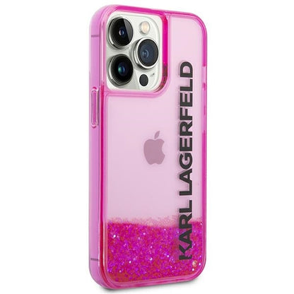 Futrola za Apple iPhone 14 Pro Max, Karl Lagerfeld, Liquid Glitter KL Logo, Roza