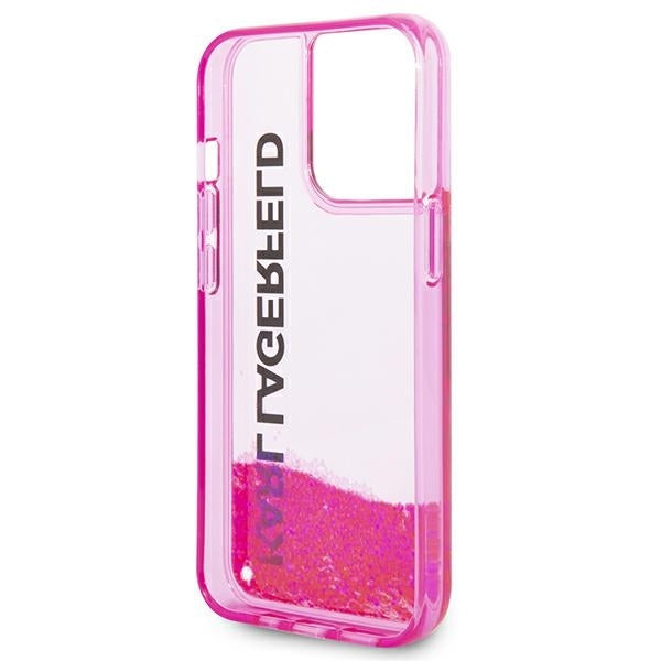 Futrola za Apple iPhone 14 Pro Max, Karl Lagerfeld, Liquid Glitter KL Logo, Roza