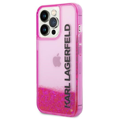 Futrola za Apple iPhone 14 Pro Max, Karl Lagerfeld, Liquid Glitter KL Logo, Roza