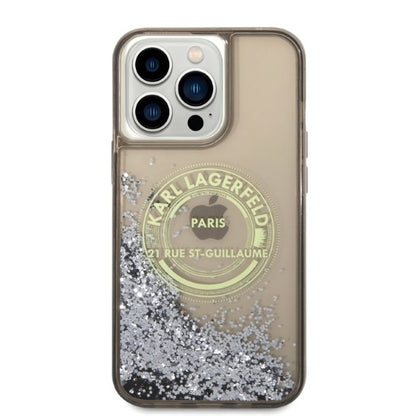 Futrola za Apple iPhone 14 Pro Max, Karl Lagerfeld, Liquid Glitter RSG, Crna