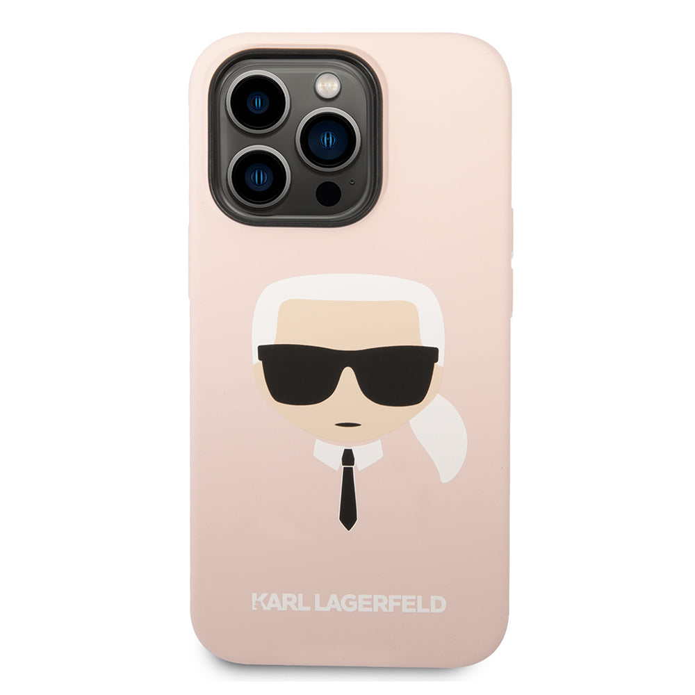 Futrola za Apple iPhone 14 Pro Max, Karl Lagerfeld, Silikonska Karl's Head, Roza