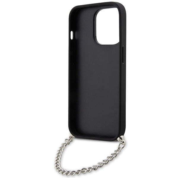 Futrola za Apple iPhone 14 Pro Max, Karl Lagerfeld, Saffiano Monogram Chain, Srebrna