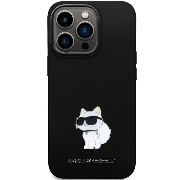 Futrola za Apple iPhone 14 Pro Max, Karl Lagerfeld, Silicone Choupette Metal, Crna