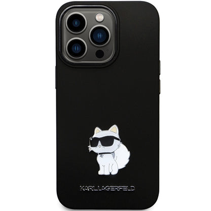 Futrola za Apple iPhone 14 Pro Max, Karl Lagerfeld, Silicone Choupette Metal, Crna