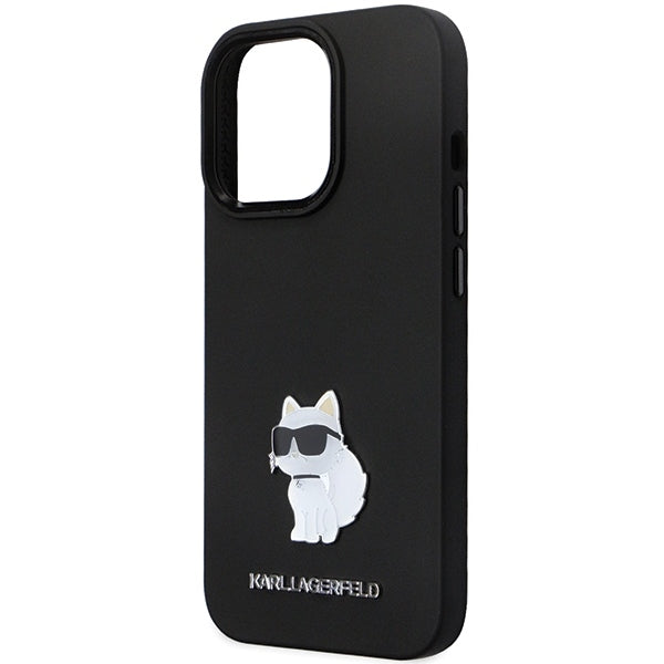 Futrola za Apple iPhone 14 Pro Max, Karl Lagerfeld, Silicone Choupette Metal, Crna