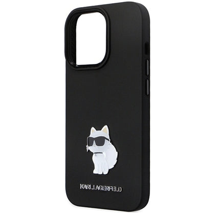 Futrola za Apple iPhone 14 Pro Max, Karl Lagerfeld, Silicone Choupette Metal, Crna
