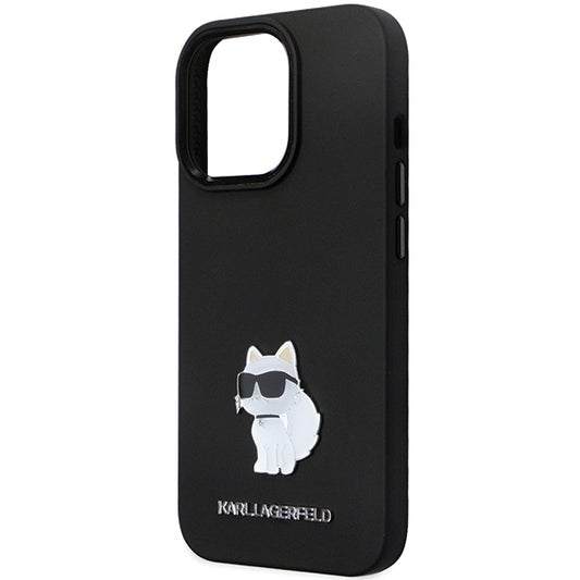 Futrola za Apple iPhone 14 Pro Max, Karl Lagerfeld, Silicone Choupette Metal, Crna