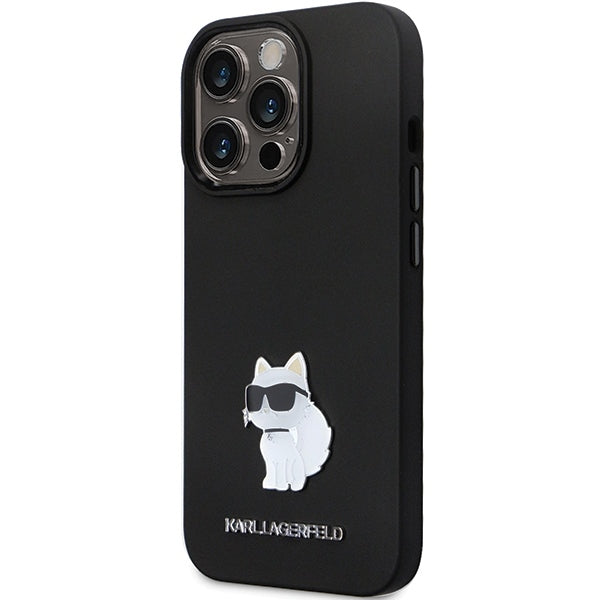 Futrola za Apple iPhone 14 Pro Max, Karl Lagerfeld, Silicone Choupette Metal, Crna