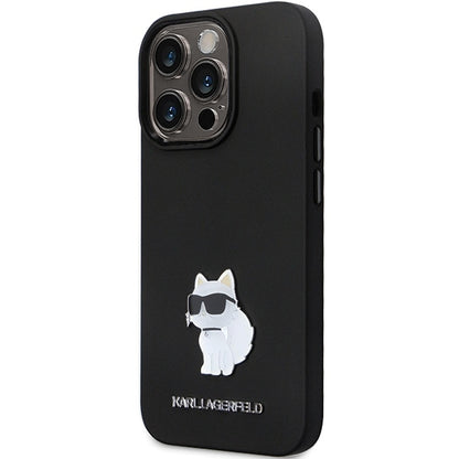 Futrola za Apple iPhone 14 Pro Max, Karl Lagerfeld, Silicone Choupette Metal, Crna