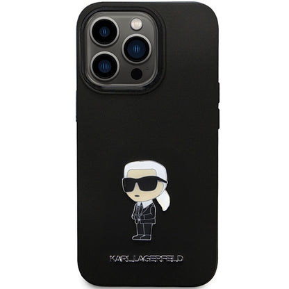 Futrola za Apple iPhone 14 Pro Max, Karl Lagerfeld, Silicone Ikonik Karl Metal, Crna