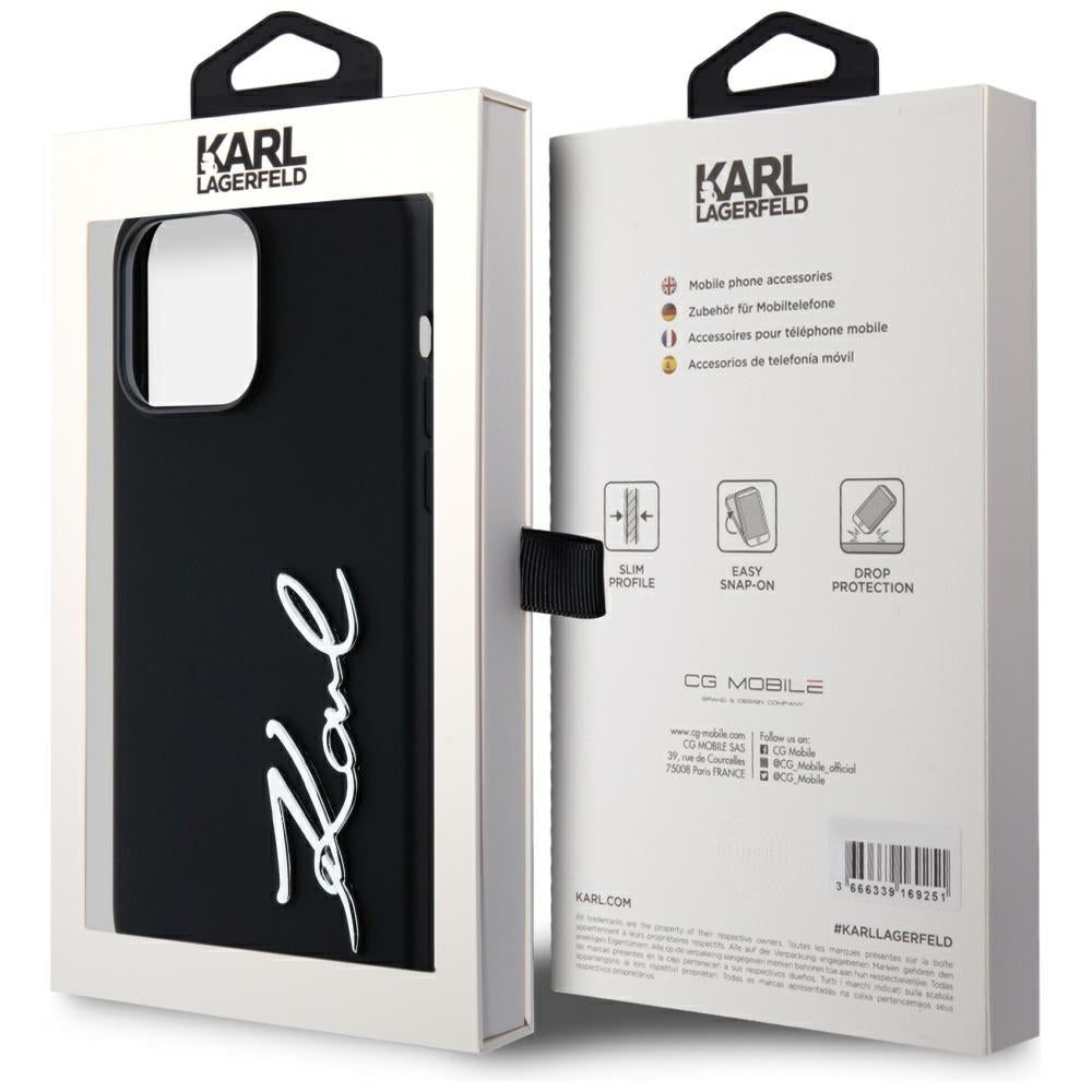 Futrola za Apple iPhone 14 Pro Max, Karl Lagerfeld, Silicone Script, Crna