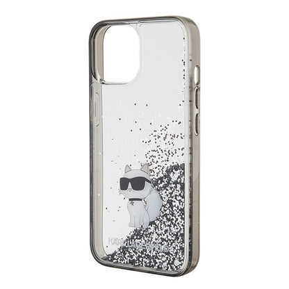 Futrola za Apple iPhone 15 / 14 / 13, Karl Lagerfeld, Liquid Glitter Choupette, Prozirna
