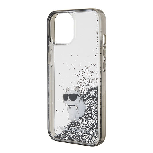 Futrola za Apple iPhone 15 / 14 / 13, Karl Lagerfeld, Liquid Glitter Choupette, Prozirna