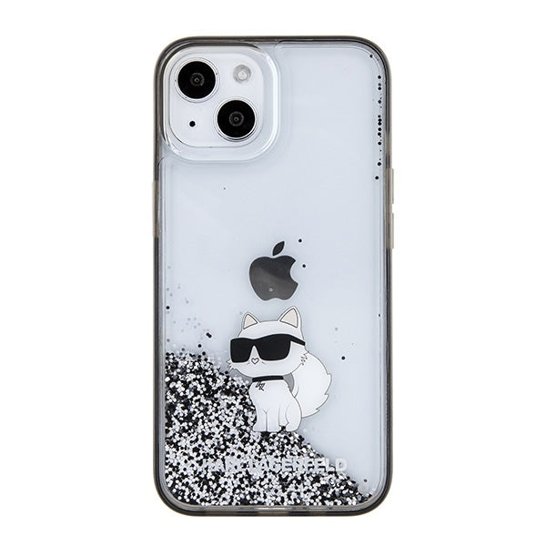 Futrola za Apple iPhone 15 / 14 / 13, Karl Lagerfeld, Liquid Glitter Choupette, Prozirna
