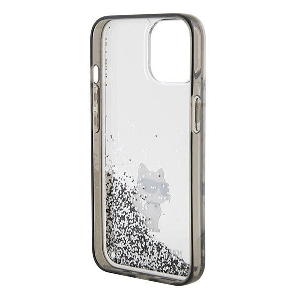 Futrola za Apple iPhone 15 / 14 / 13, Karl Lagerfeld, Liquid Glitter Choupette, Prozirna
