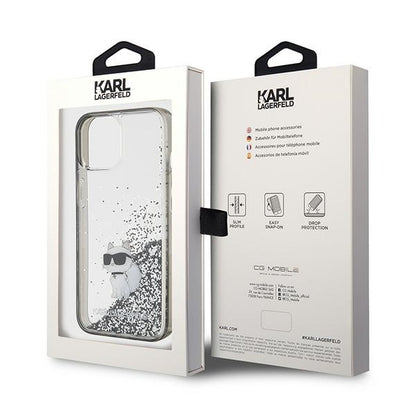 Futrola za Apple iPhone 15 / 14 / 13, Karl Lagerfeld, Liquid Glitter Choupette, Prozirna