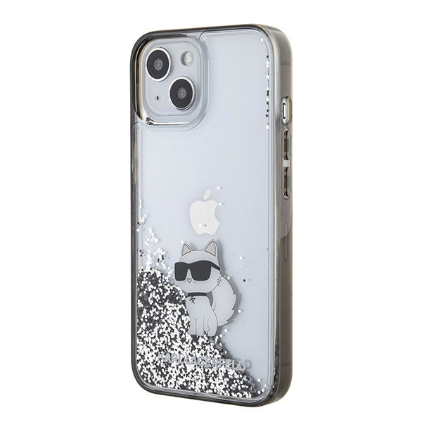 Futrola za Apple iPhone 15 / 14 / 13, Karl Lagerfeld, Liquid Glitter Choupette, Prozirna