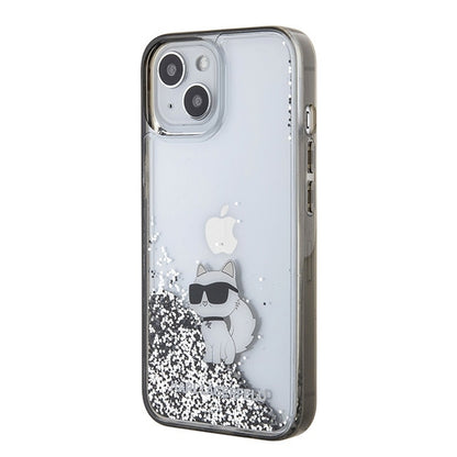 Futrola za Apple iPhone 15 / 14 / 13, Karl Lagerfeld, Liquid Glitter Choupette, Prozirna