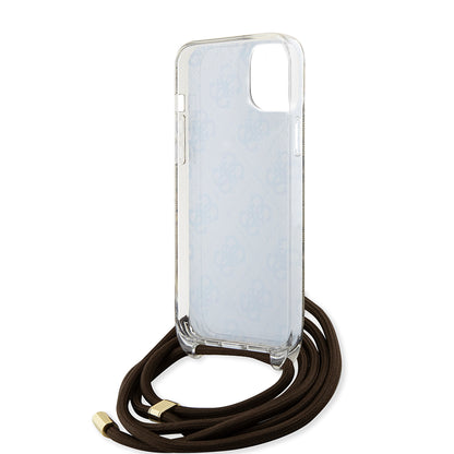 Futrola za Apple iPhone 15, Guess, 4G IML Printed Crossbody, Smeđa