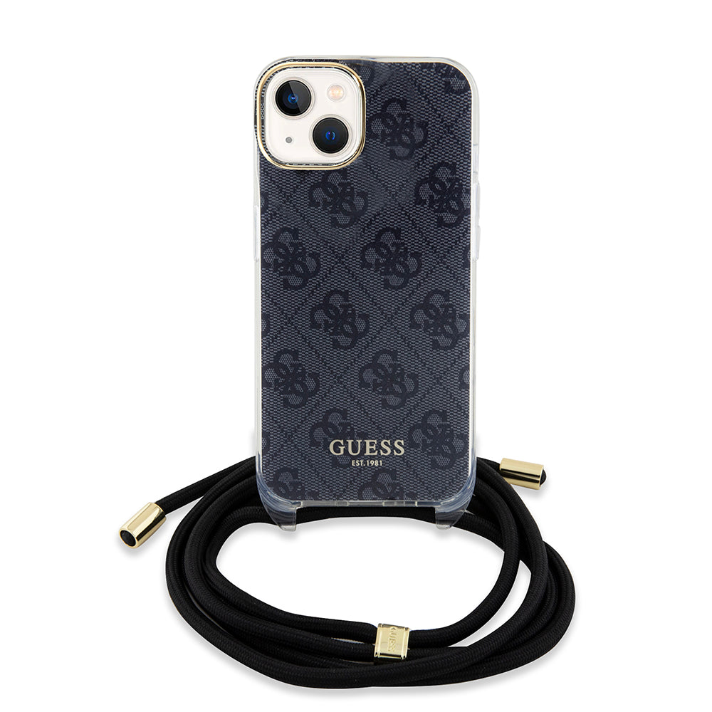 Futrola za Apple iPhone 15, Guess, 4G IML Printed Crossbody, Crna