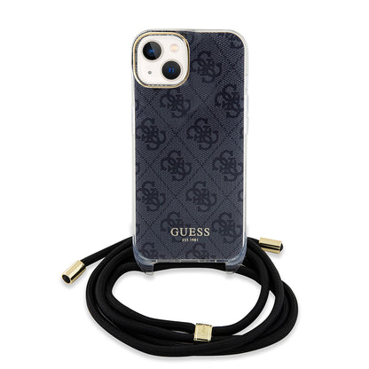 Futrola za Apple iPhone 15, Guess, 4G IML Printed Crossbody, Crna