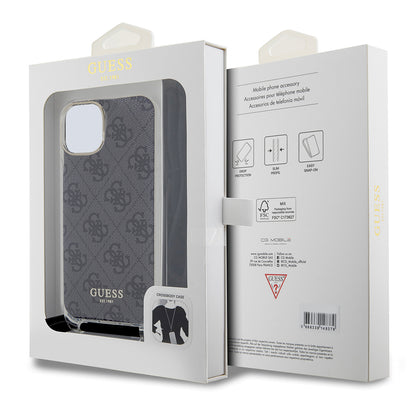 Futrola za Apple iPhone 15, Guess, 4G IML Printed Crossbody, Crna