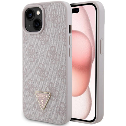 Futrola za Apple iPhone 15, Guess, 4G Triangle Strass, Roza