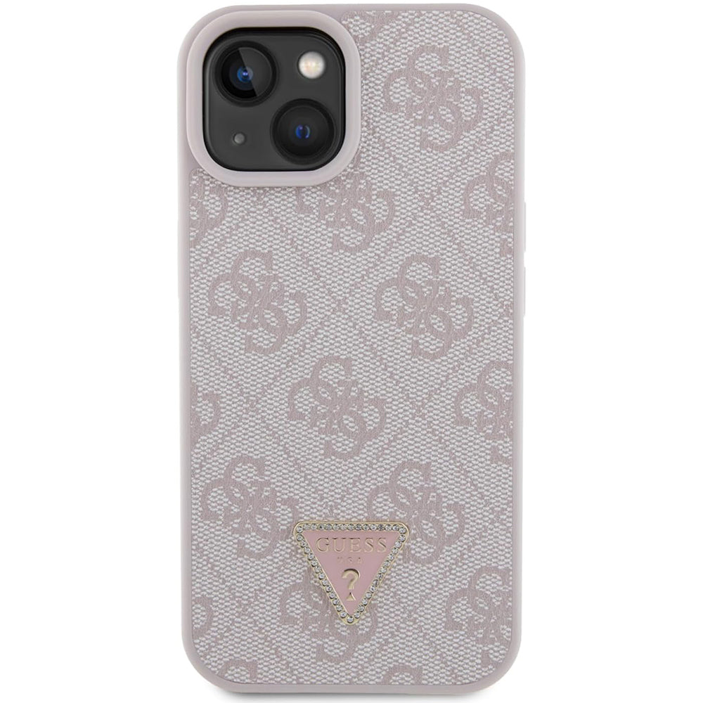 Futrola za Apple iPhone 15, Guess, 4G Triangle Strass, Roza