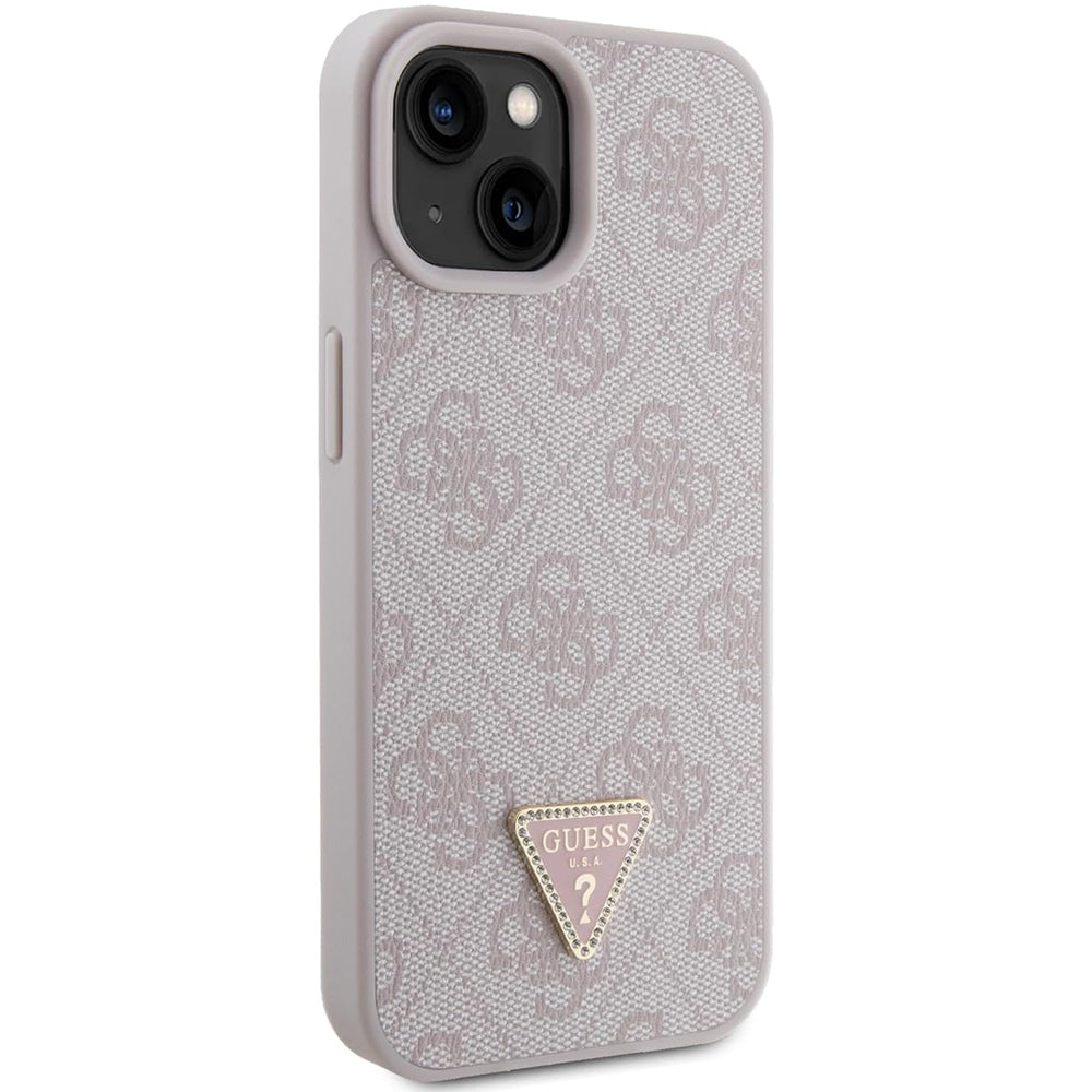 Futrola za Apple iPhone 15, Guess, 4G Triangle Strass, Roza