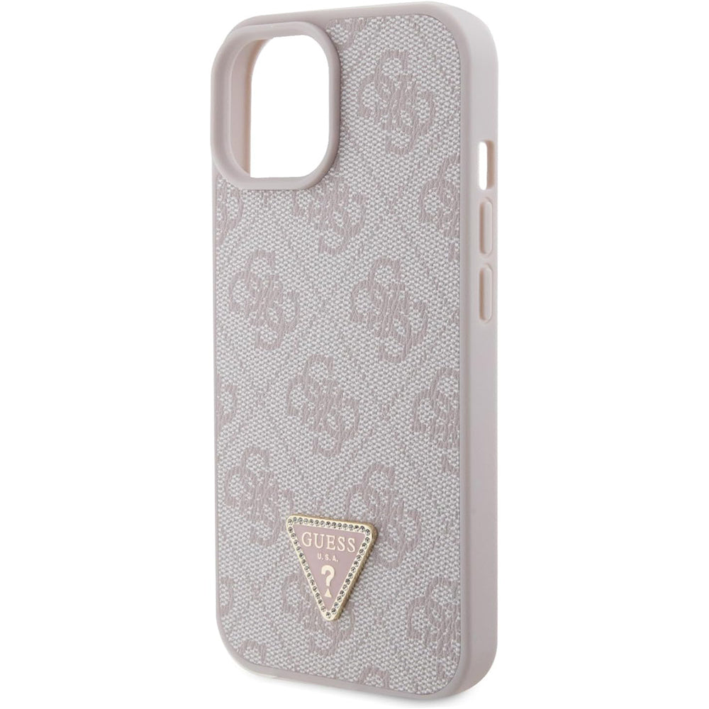 Futrola za Apple iPhone 15, Guess, 4G Triangle Strass, Roza