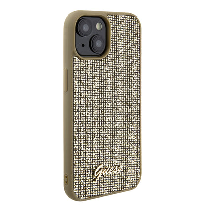 Futrola za Apple iPhone 15, Guess, Disco Metal Script, Zlatna