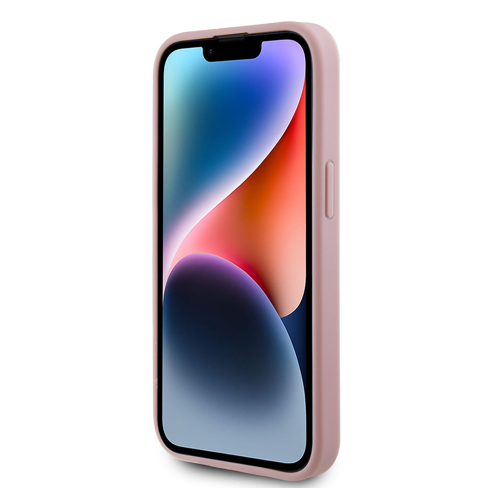 Futrola za Apple iPhone 15, Guess, Glitter Big 4G Script, Roza