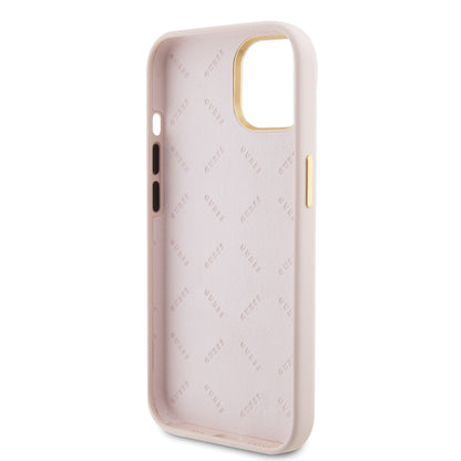 Futrola za Apple iPhone 15, Guess, Logo Strass 4G, Svijetlo roza