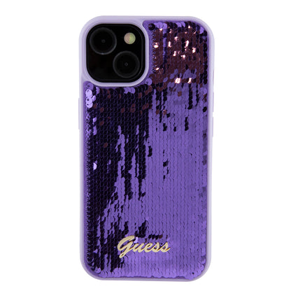 Futrola za Apple iPhone 15, Guess, Sequin Script Metal, Ljubičasta