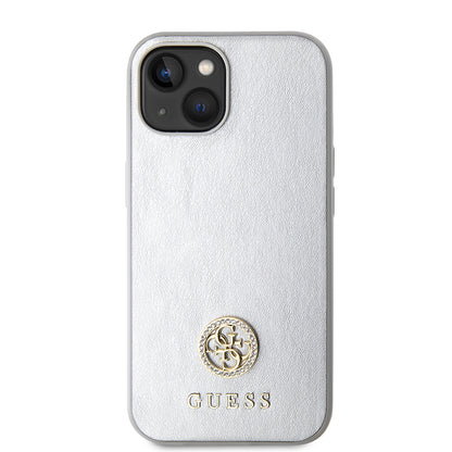 Futrola za Apple iPhone 15, Guess, Strass Metal Logo, Srebrna
