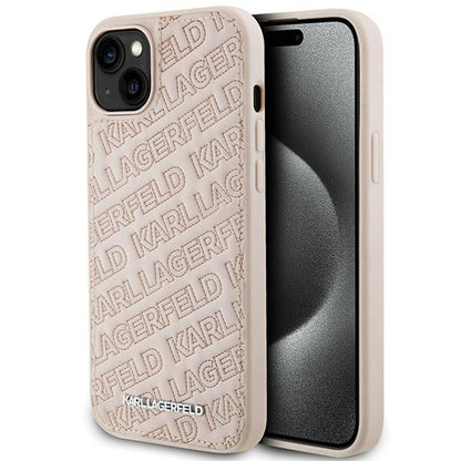 Futrola za Apple iPhone 15, Karl Lagerfeld, Diagonal Quilted K uzorak, Roza