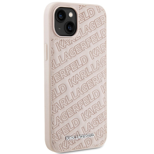 Futrola za Apple iPhone 15, Karl Lagerfeld, Diagonal Quilted K uzorak, Roza